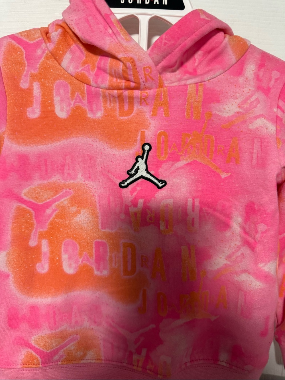 Jordan Pink & Orange Tie-Dye Fleece Hoodie and Joggers Set - Picture 2 of 6